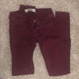 Maroon colored jeans